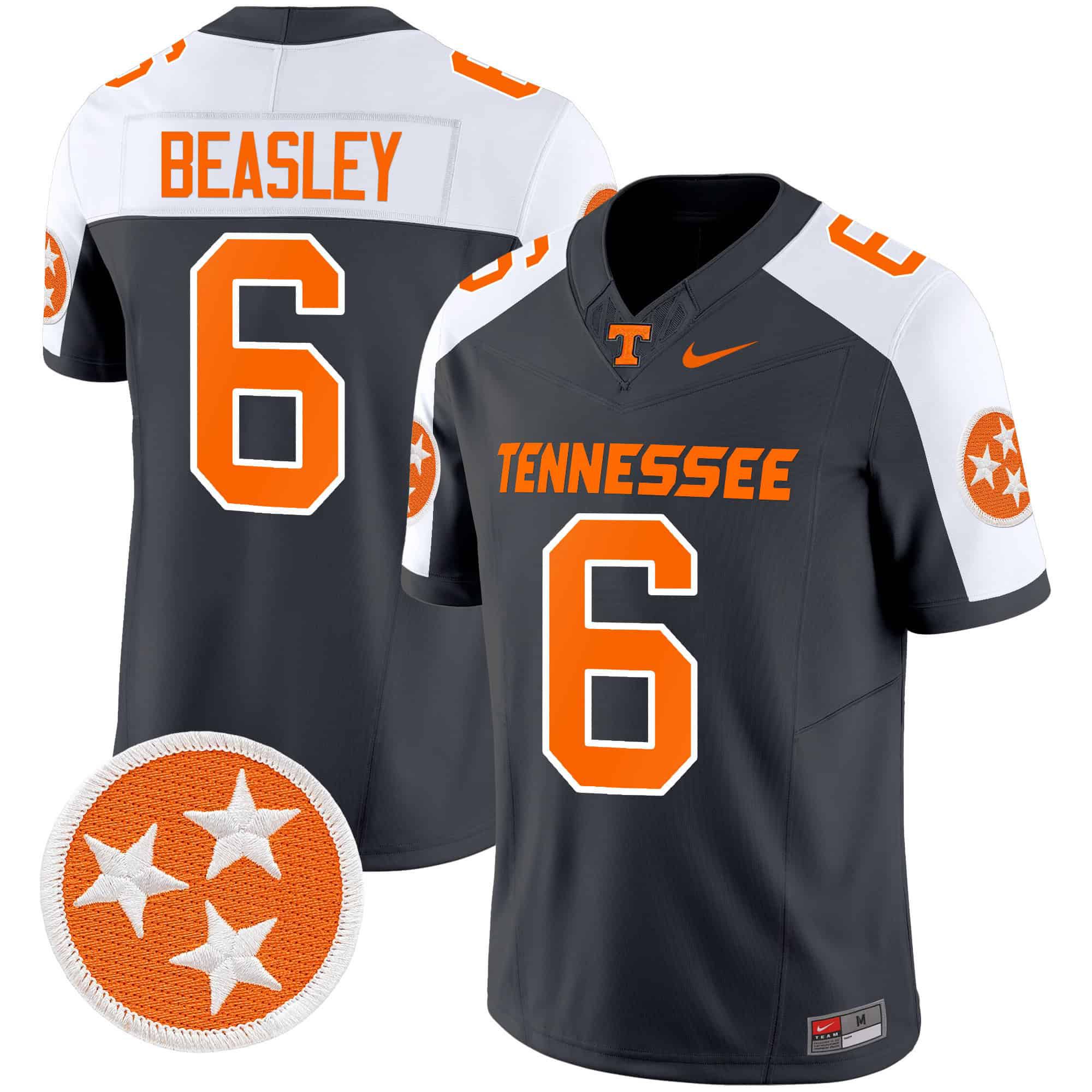 Men Tennessee Volunteers #6 Beasley Black 2024 Nike Vapor Limited NCAA Jersey